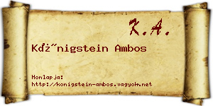 Königstein Ambos névjegykártya